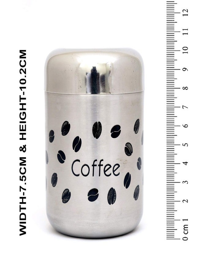 كوكونات مجموعة من 4 قطع من علب تخزين الشاي والقهوة والسكر والتوابل، مصنوعة من الفولاذ المقاوم للصدأ، بتصميم جوز الهند، متعددة الاستخدامات، بلمسة نهائية غير لامعة. - Image 4